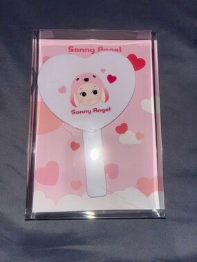 Sonny Angel Pink Heart Hand Mirror - Cute Portable Accessory